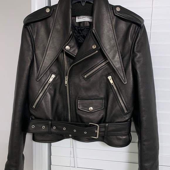 Balenciaga luxury  leather biker jacket 🔥 - Picture 6 of 16